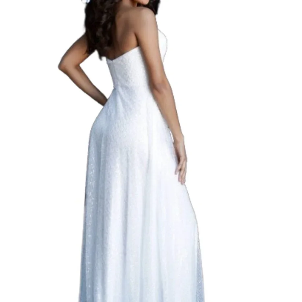 NWT Jovani 66434ASC Prom Dress White Size 8 - Picture 3 of 5
